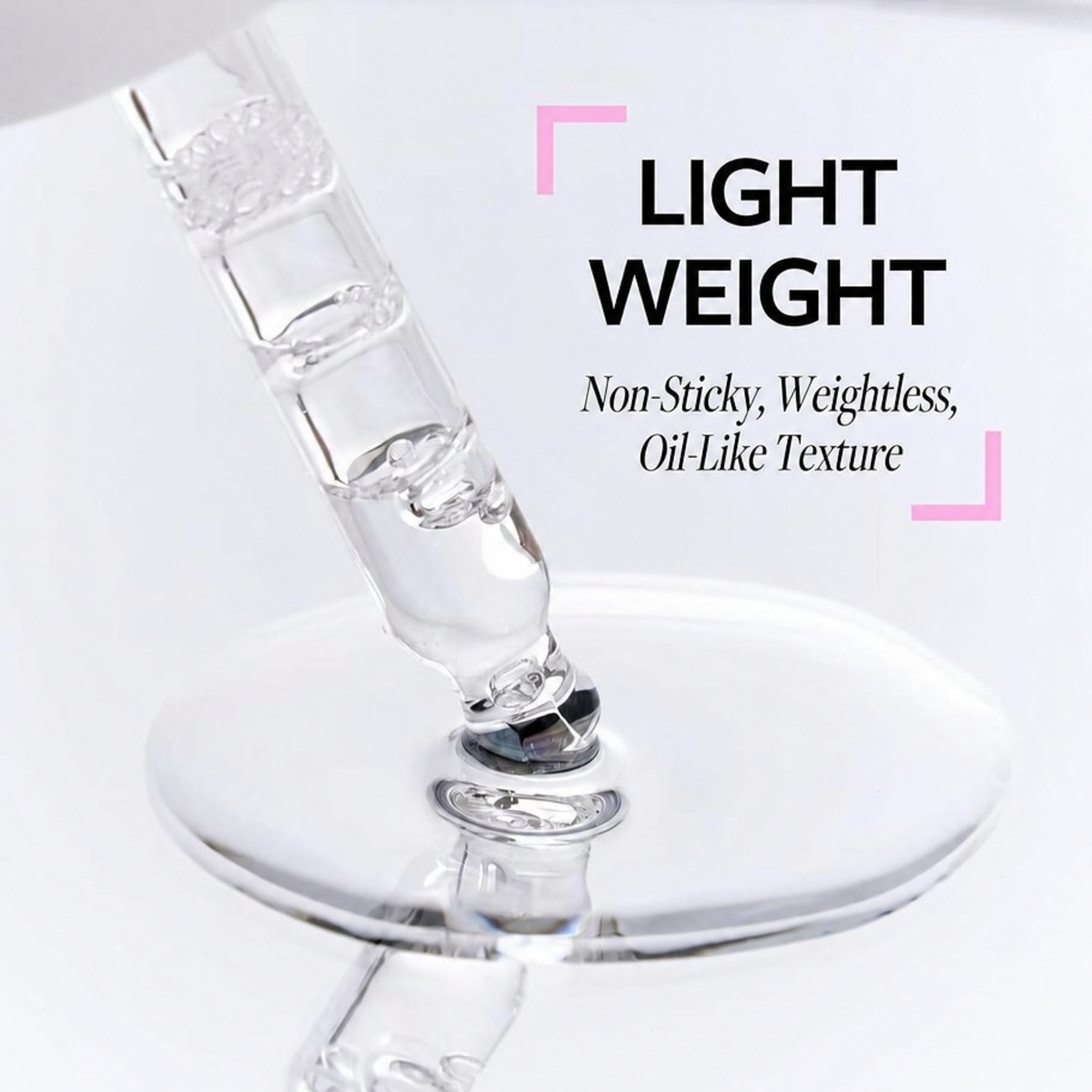 Lightweight non-sticky oil-like texture